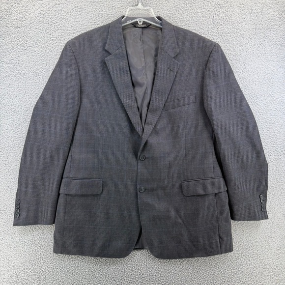 Jos. A. Bank Other - Jos A Bank Traveler Tailored Fit Sport Coat Blazer Men 48R Wool Houndstooth Gray